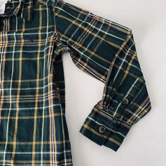 Tommy Bahama Shirt Tartan Plaid Button Down Boys Small 5/6 Green Yellow Holiday - Picture 5 of 9